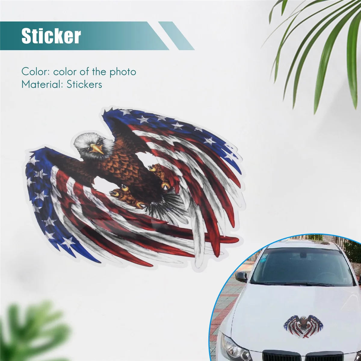 Decal sticker for Car motorcycle eagle with USA flag