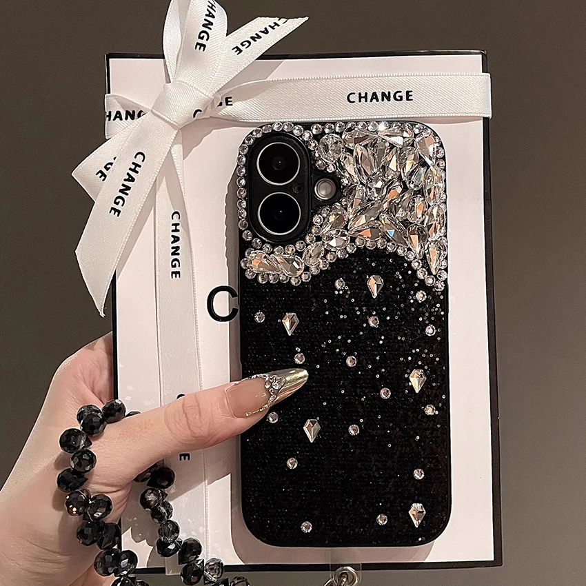 

Rhinestone Phone Case For Iphone 17 16 15 14 13 Pro 12 11 Max Plus 16Pro Luxury Phone Case Designer Cover Hard 14Pro 15Pro Shell