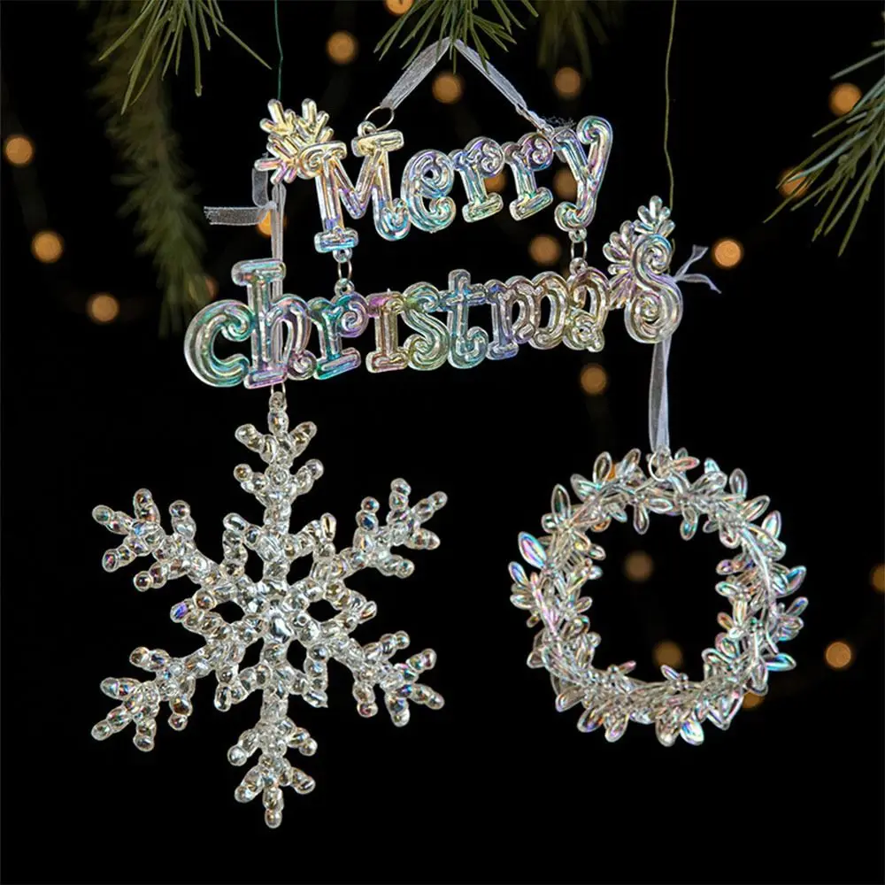 

Transparent Christmas Hanging Decoration Snowflake Candy Acrylic Xmas Ornament Ball Festival Favors Party Supplies Xmas Baubles