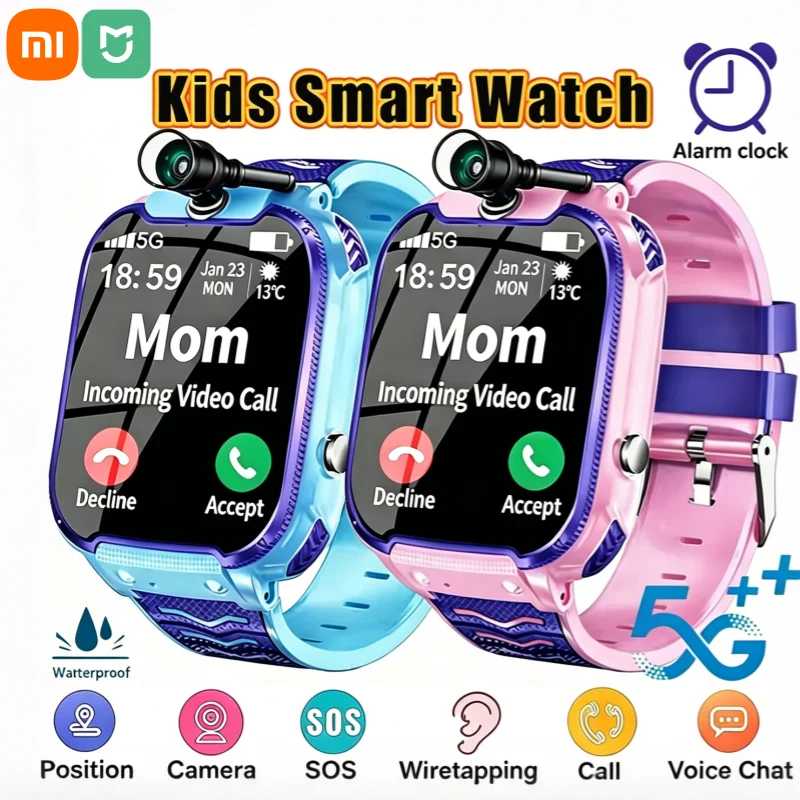 Smartwatch Watches Gift For Boys With Gps - XIAOMI Q12 Kinder-Smartwatch, wasserdicht, SOS, Anti-Verlust-Telefonuhr,