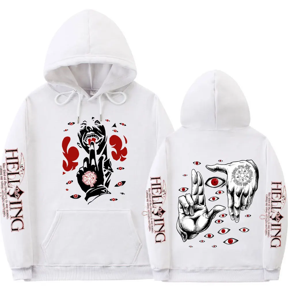 Hellsing-Sweat à capuche imprimé Alucard Vampire Hunter pour hommes et femmes, sweat-shirt à la mode, streetwear Harajuku