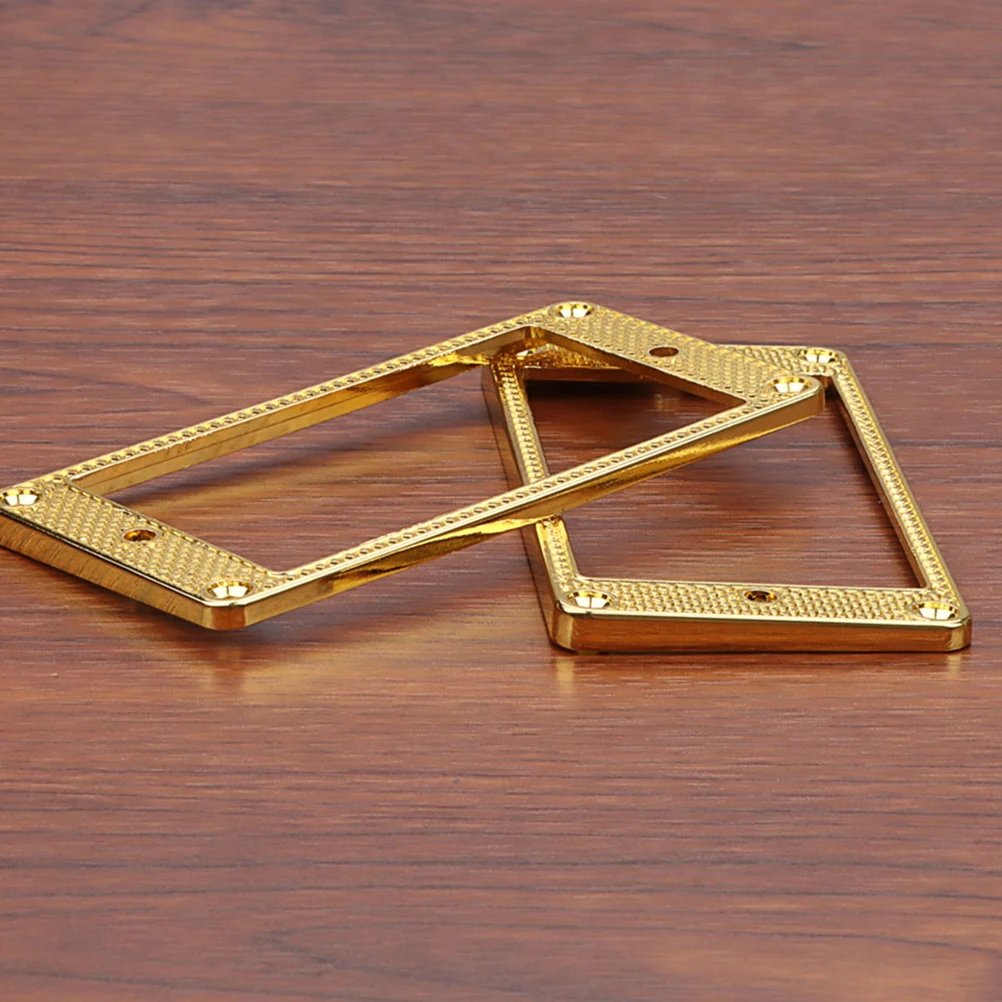 

2 Pcs Golden Pattern Pickup Frame Flat Metal Covers for Electric Guitar Guitar Part Accessories Decoration Sound