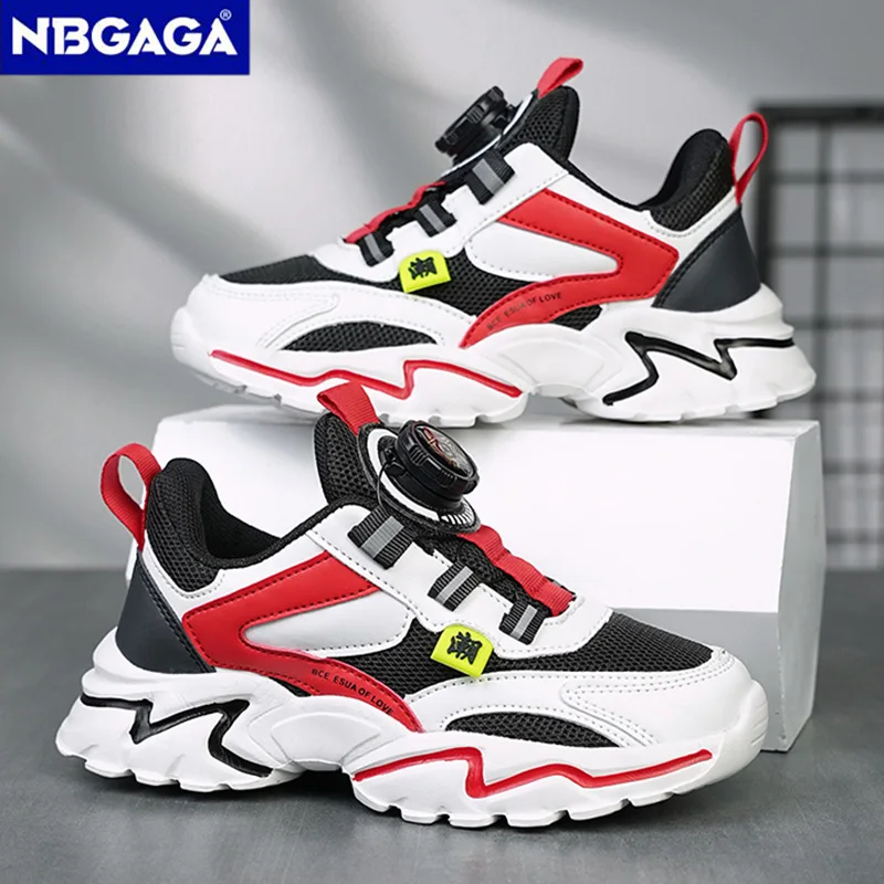 Kids Shoes Boys Running Sport Shoes Trainer Sneakers Big Children Breathable Mesh School Shoe Soft Sole Casual Walking Tenis