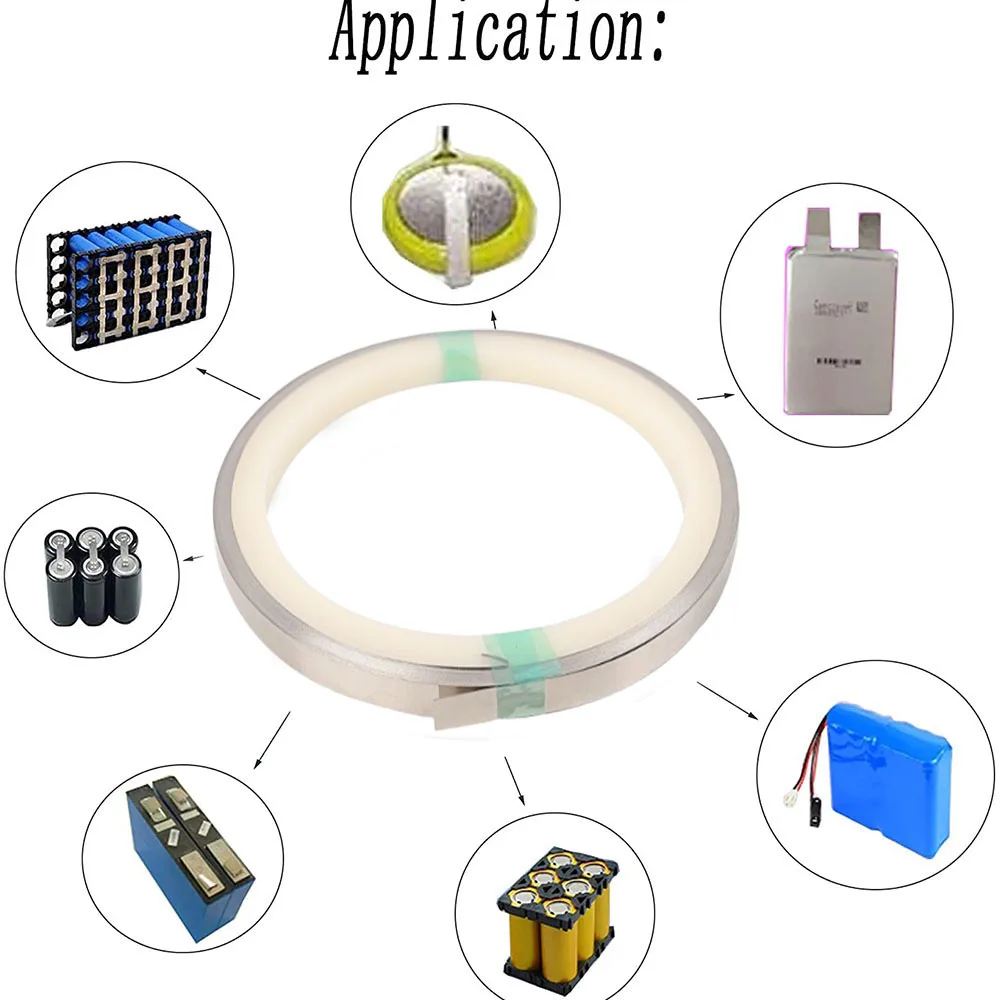 Nickel Strips Compatible with 18650 Soldering Connection for Lithium High Performance Battery, Li-Po Battery, NiMH