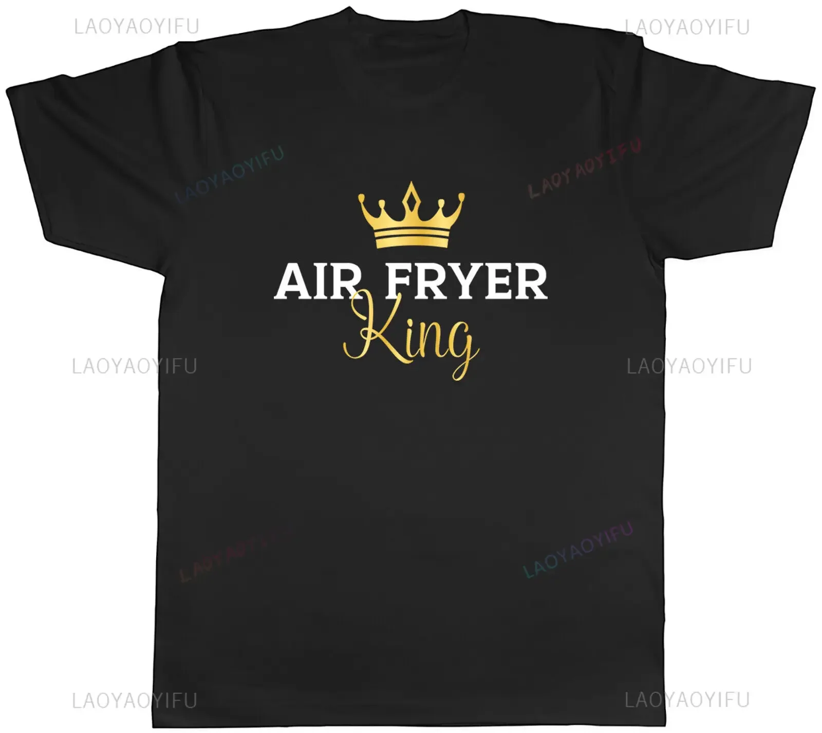 Fun Air Fryer King Men's T-shirt Chef Gourmet Unisex Casual Cotton T-shirt Gift