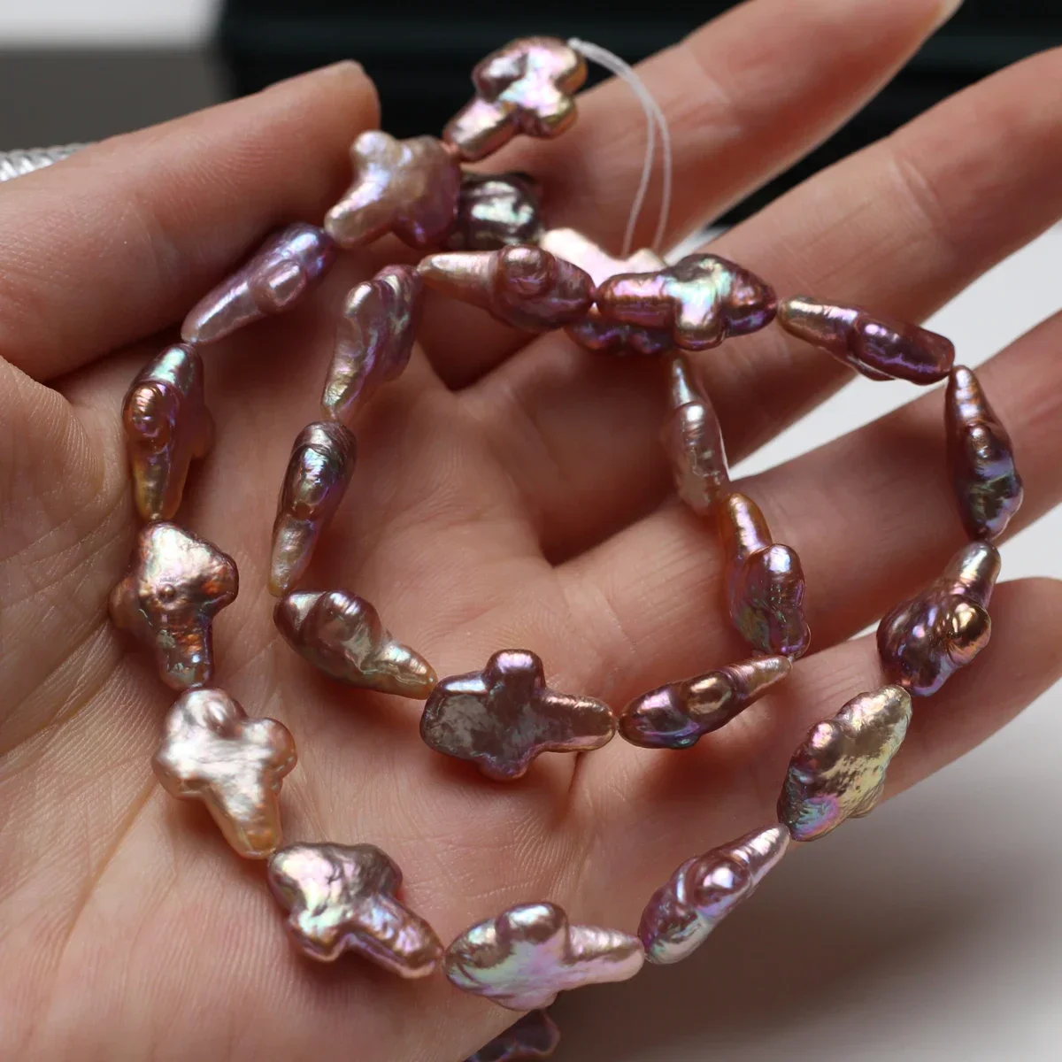 5A Grade 12x16mm Cross Shaped Purple Baroque Natural Freshwater Pearl Beads For Women DIY Necklace Bracelet Jewelry Making Gifts