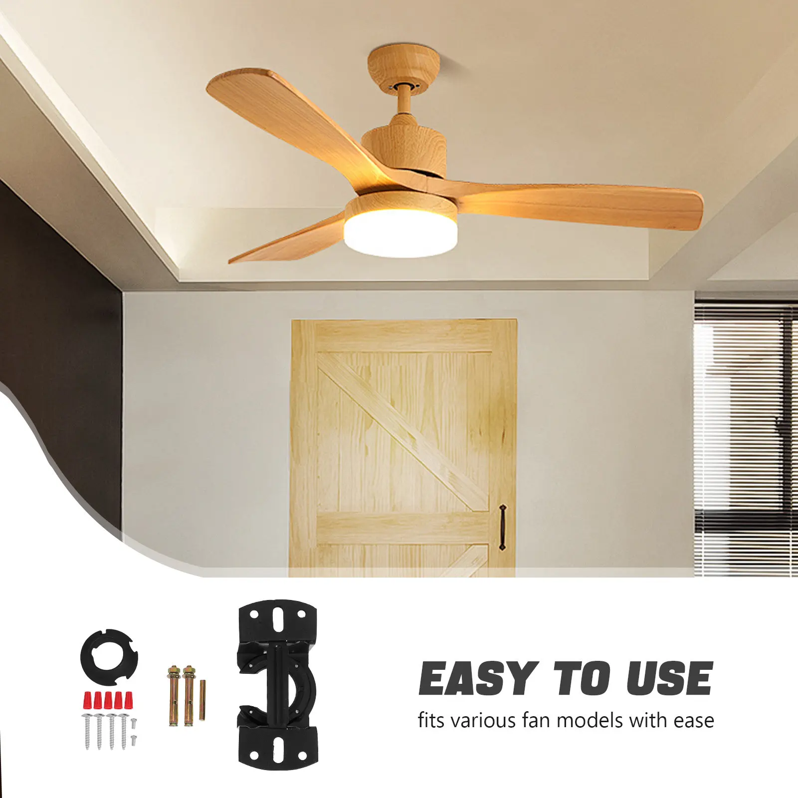 Ceiling Fan Mounting Bracket Kit, Sloped Ceiling Adapter Hanging Accessories For Indoor Outdoor Fans Install, Random Color Parts