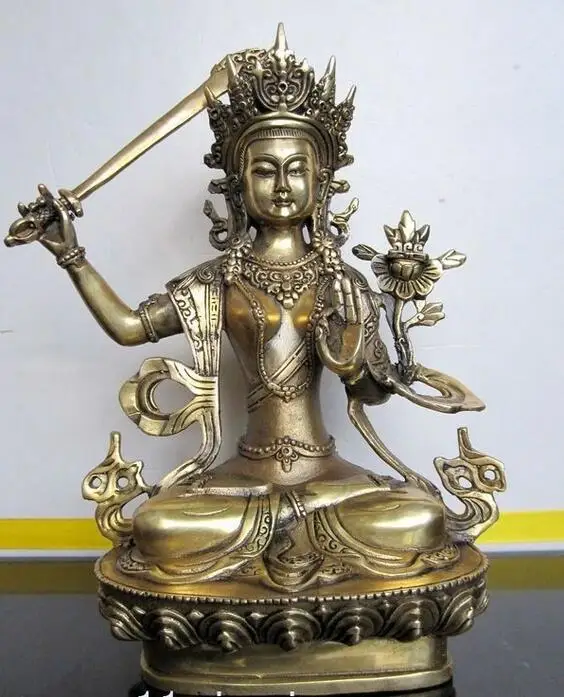 

Collectibles Tibetan Buddhist bronze MANJUSHRI buddha statue