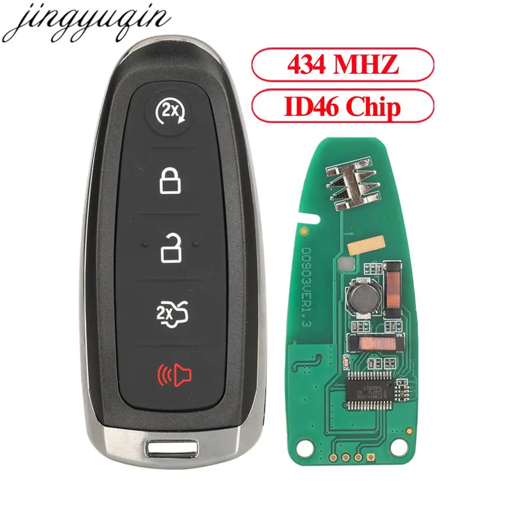 

Jingyuqin 5B Remote Car Key Alarm 434MHz ID46-PCF7953 For Ford Focus Edge Explorer Mondeo Escape Flex Taurus HU101 FO38