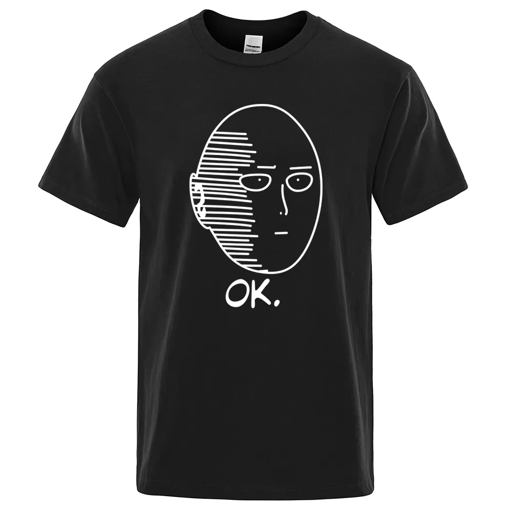 

One Punch Man Saitama Sensei Mens T Shirt Fashion Funny Short Sleeve Summer Oversized Clothing Cotton Anime Breathable T-Shirts