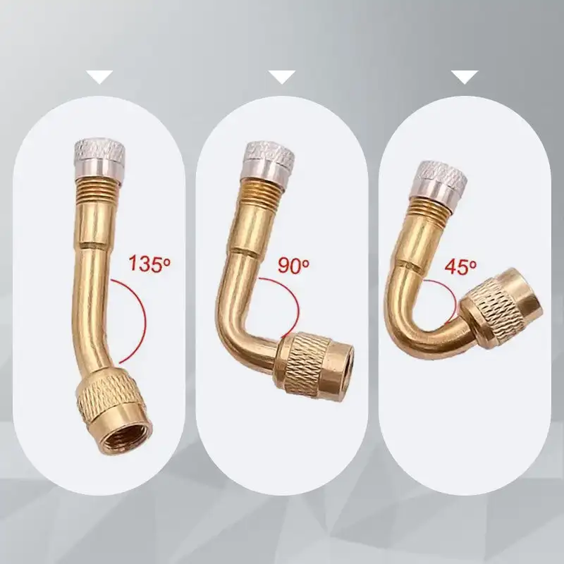 Multi-Function Pure Brass Inflatable Nozzle Extension 45/90/135 Degree Angle Brass Auto Air Tyre Valve Extender Auto Motorcycle