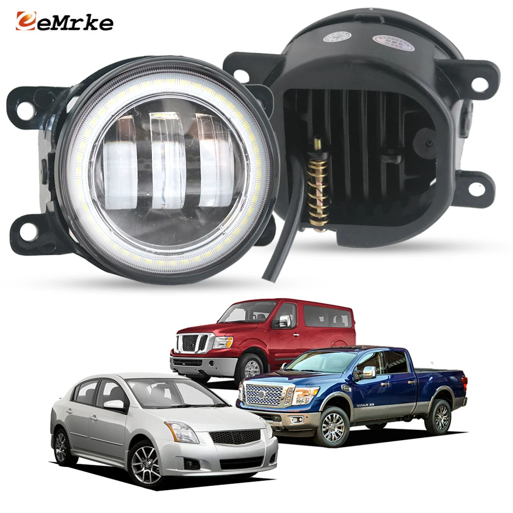 Luces LED de Niebla de Dos Colores, Ojos de Ángel, Luces Diurnas de Alta Potencia 40W DRL para Nissan NV3500 F80 TiTan XD Sentra 2007-2012 SE-R SR, SR FE+
