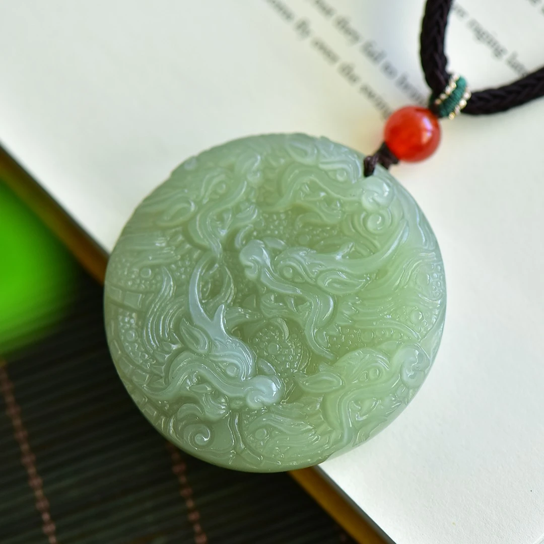 Genuine China Nephrite Stone Certified Jade Dragon Pendant Necklace Women Fine Jewelry Natural Hetian Jade Lucky Charms Amulets view 4