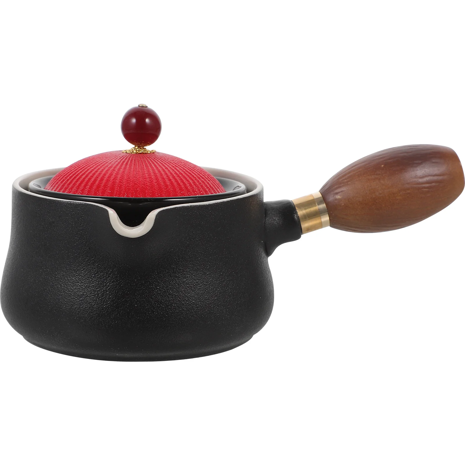 

Ceramic Side Handle Tea Pot Large Capacity Anti-Scald Design for Loose Leaf Tea Household Kettle 360 Degree Rotation