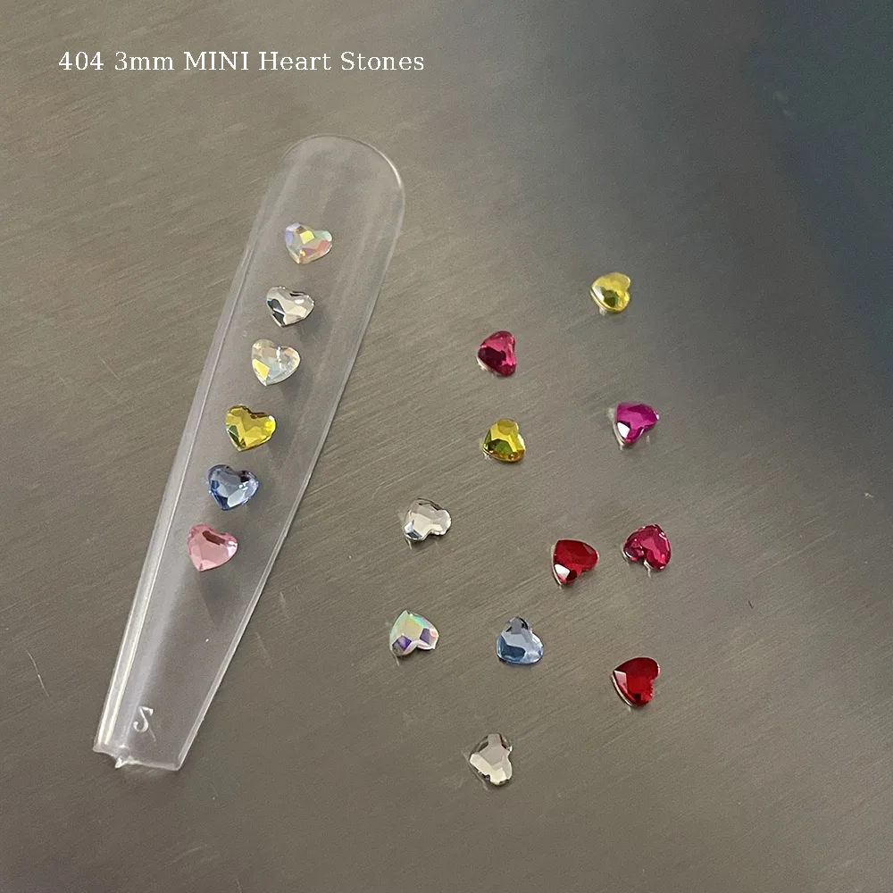 3mm Mini Herz Kristall Funkelndes Punktierung Herz Glas Flatback Strass Mix Farbe Dekorieren Diamant Nagelspitzen Schmuck 404art