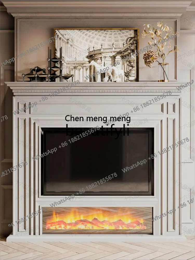 Z183 European Style Solid Wood Fireplace Mantel American Style Background Wall Fireplace French Style Partition Decorative Cabin