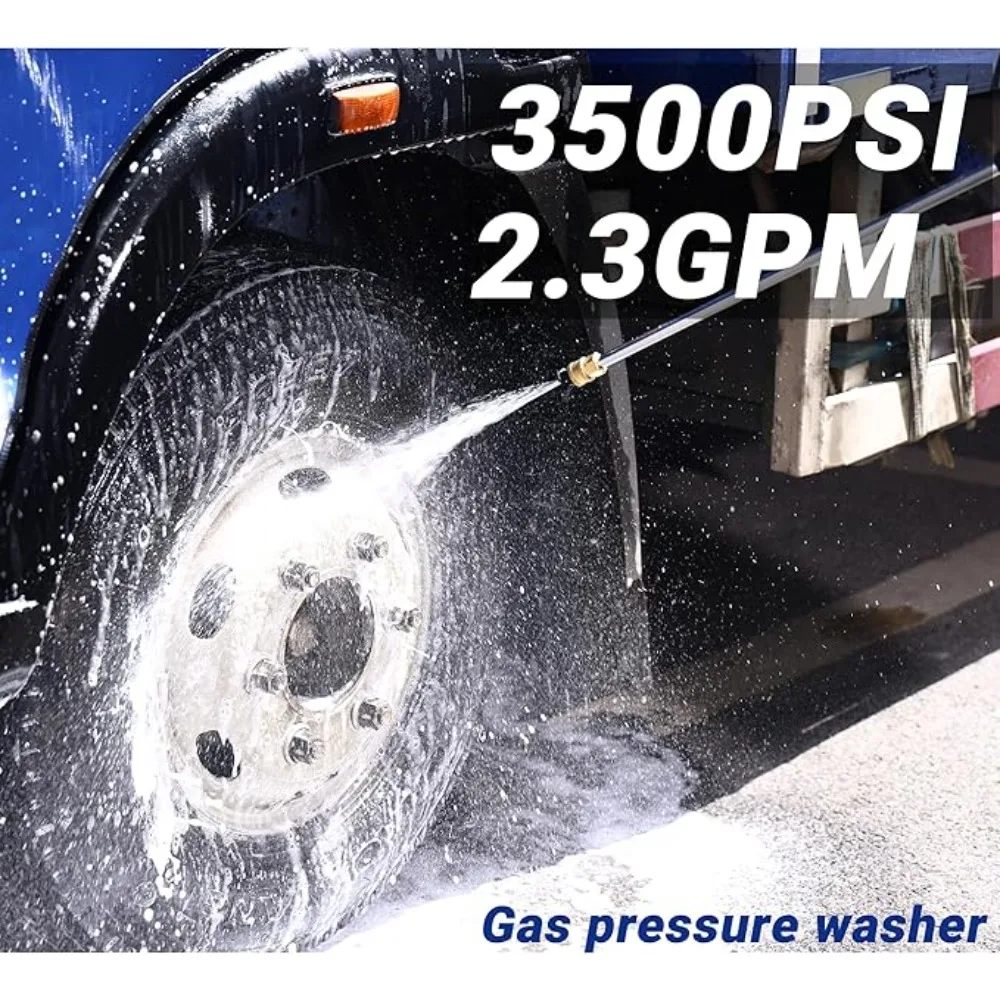 Gas Pressure Washer, Gas Powered High Pressure Washer with Engine, 4 Adjustable Nozzles, h Pressure Hose for Cleaning Walls,