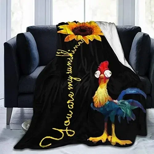 Chicken Flannel Throw Blanket Cartoon Chicken Farm Animals Blanket Lightweight Comfortable Super Soft for Bed Sofa Couch Decor