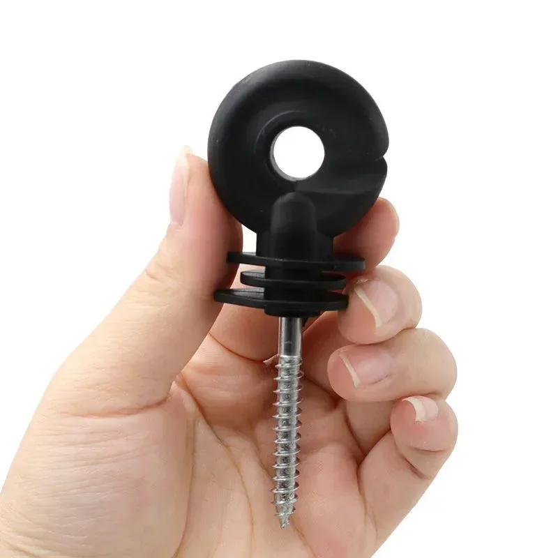 100pcs Electric Fence Offset Ring Insulator Wood Post Fencing Screw Timber Tape Wire Insulators Safe Garden Buildings Accessory view 3
