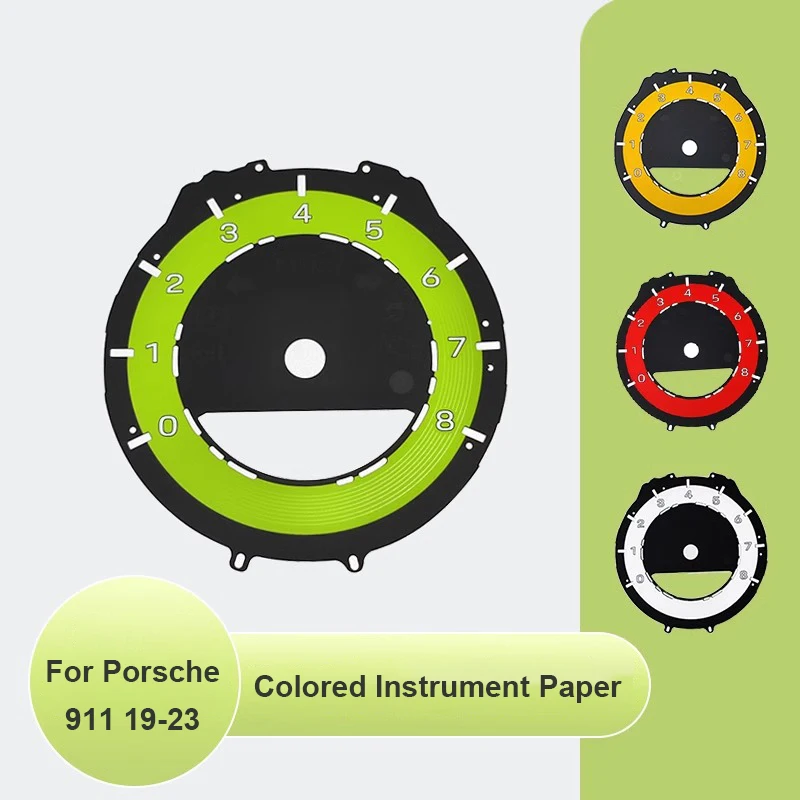 For Porsche 911 992 2019 2020 2021 22 2023 Car Instrument Paper Sport Clock Stopwatch Dials Gauge Overlay Background Accessories