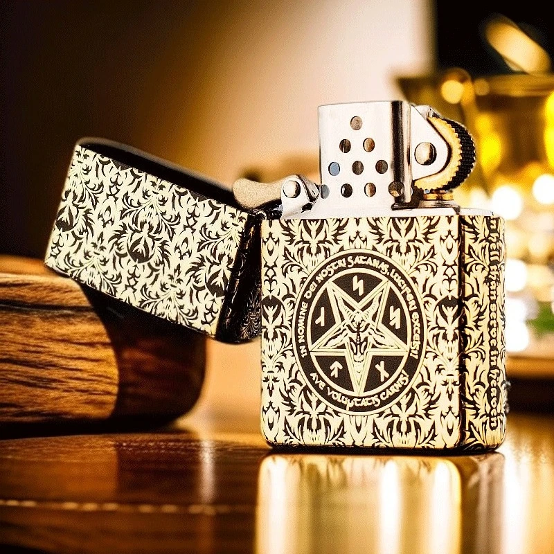 

ZORRO Second Generation Gold-plated Windproof Kerosine Lighter, Personalized and Fashionable Men’s Smoking Accessory Gift