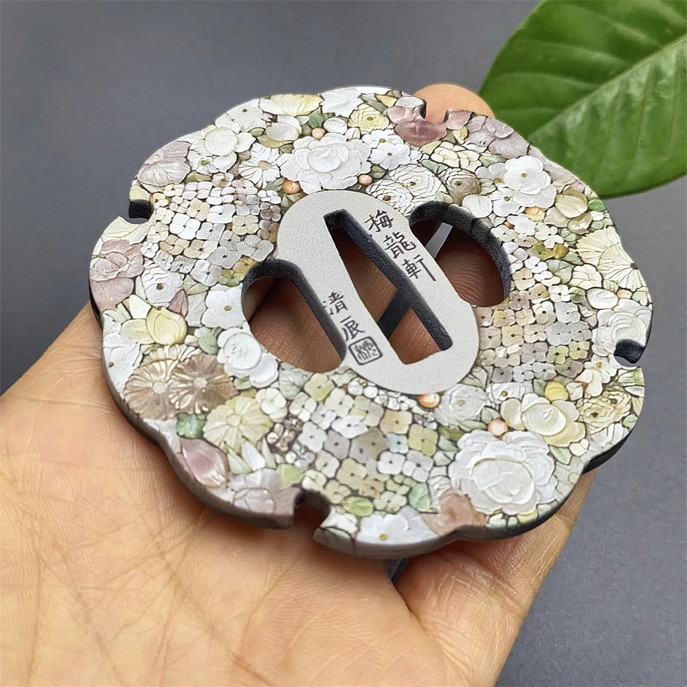 Nice Iron Steel Tsuba Guard Part For Japanese Sword Katana HandGuard Fittings Flower