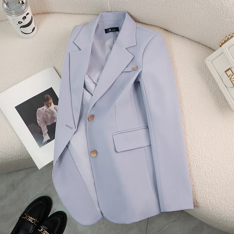 

Fashion Casual Blazer 2024 Fall New High-end OL Commuting Professional Female Clothing Elegant Solid Long-sleeved Suit Jacket