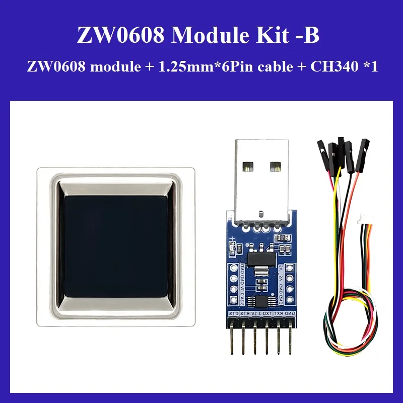 Free Shipping Hi-Link Mini New 3.3V 37mA Fcapacitive Fingerprint Recognition Module Kit ZW0608 Storage Capacity 100 Smart Home