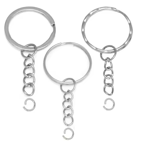 10Pcs 25mm Split Key Ring with Chain and 50pcs1x8mm Jump Ring Silver Gold Metal Chain Ring For DIY Keychain Making