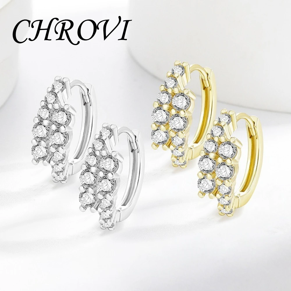 Exquisite 925 sterling silver double-row diamond sapphire stud earrings with zirconia ear studs as decorative accents