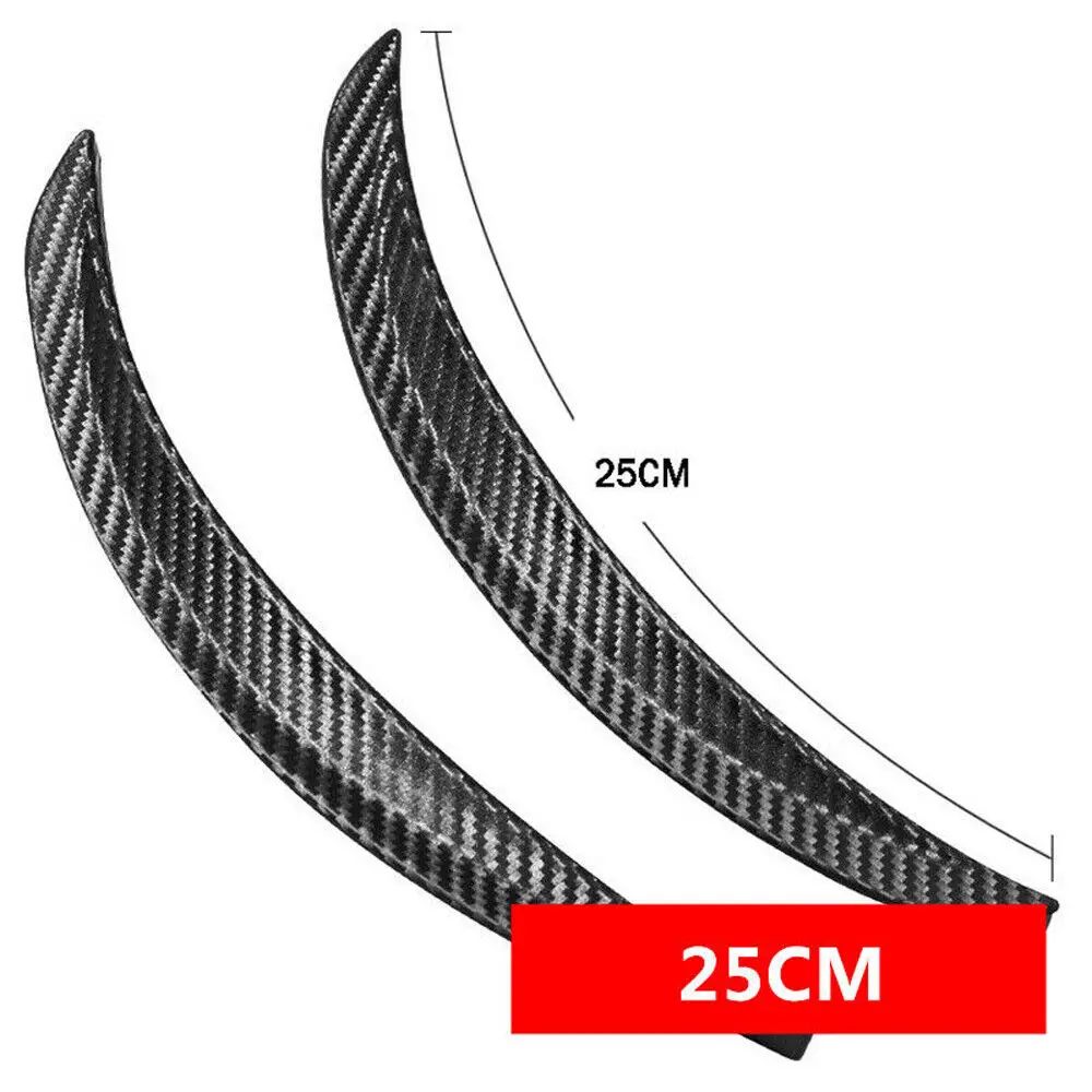 25cm Carbon Fiber Car Fender Mud Flap Splash Strip Guard Protect Accessorie 2PCS