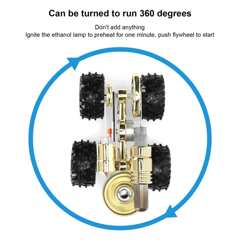 B78B-Stirling Engine Model Physics Science Experiment Gift Steam Power Experimental Car Motor Educational