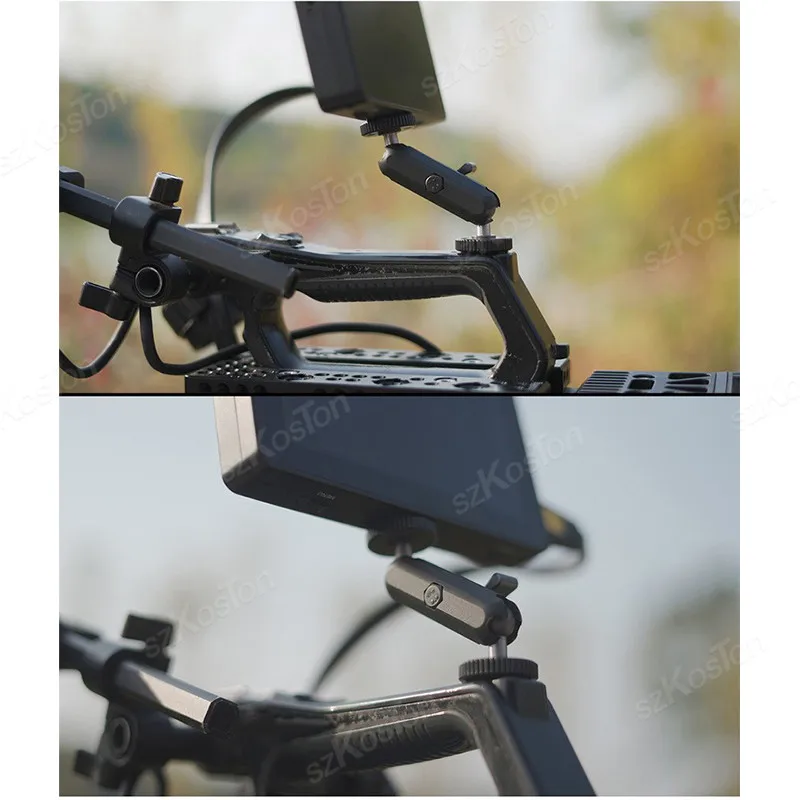 Double Ball head Magic Arm 1/4 inch Screw CNC for SLR Camera Tripod Cage Rig LED Video Light Microphone Field Monitor