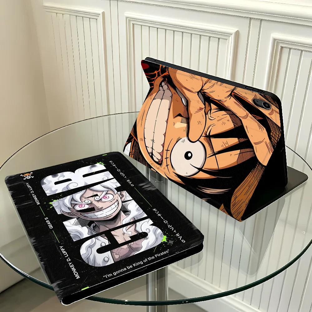 with Pencil Slot Case for Apple iPad 10th 7/8/9th Air 11 13 M4 M3 M2 A16 2026 Pro11 13 Air 4/5/6th Cute One Pieces Luffys