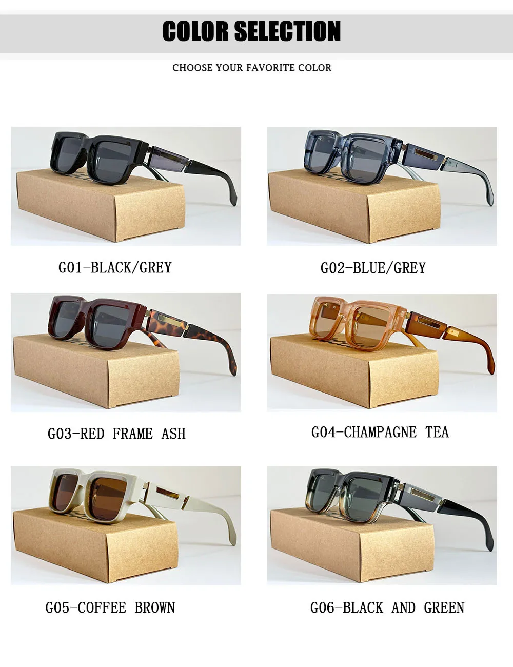 Neue Quadrat Sonnenbrille Männer Luxus Sonnenbrille Frauen Vintage-Mode Gläser Sommer Urlaub Gafas De Sol Hombre Lunette Soleil Femme – Detail 13