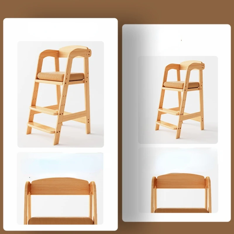 

Highchairs wooden big baby home high stool solid wood dining chair widened lifting big child growth chair