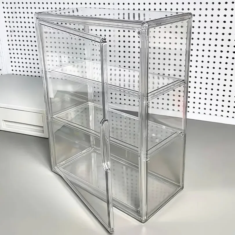 

Acrylic Figures Desktop Storage Box Organizer Doll Storage Display Clear Plastic Dustproof Large Capacity Figure Display Cabinet