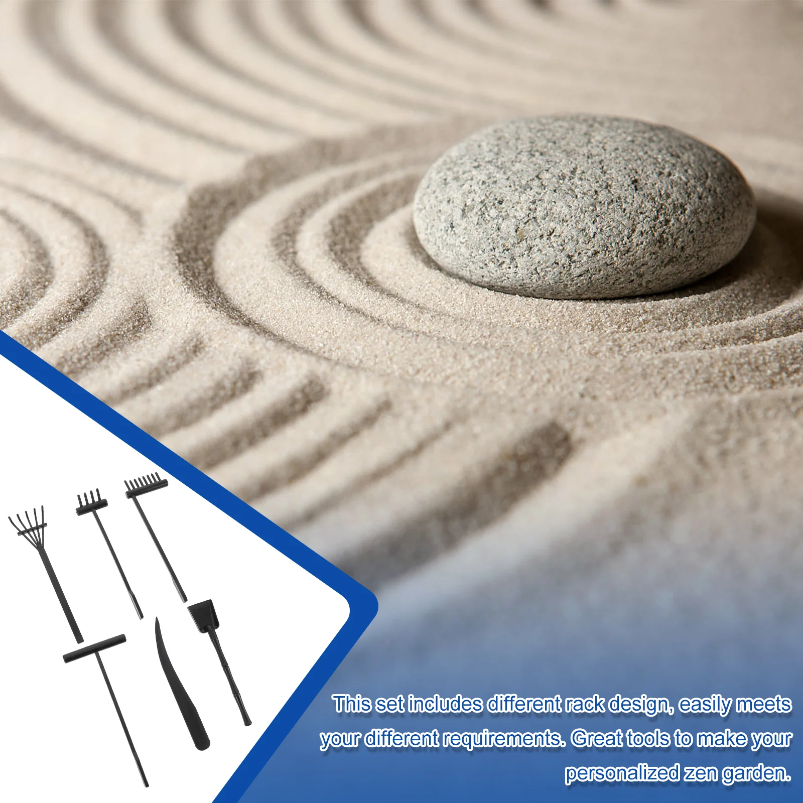 6Pcs Zen Garden Sand Rake Kit Plastic Lightweight Mini Rake Tools For Figurines Miniatures Tine Sand Push Rake Home