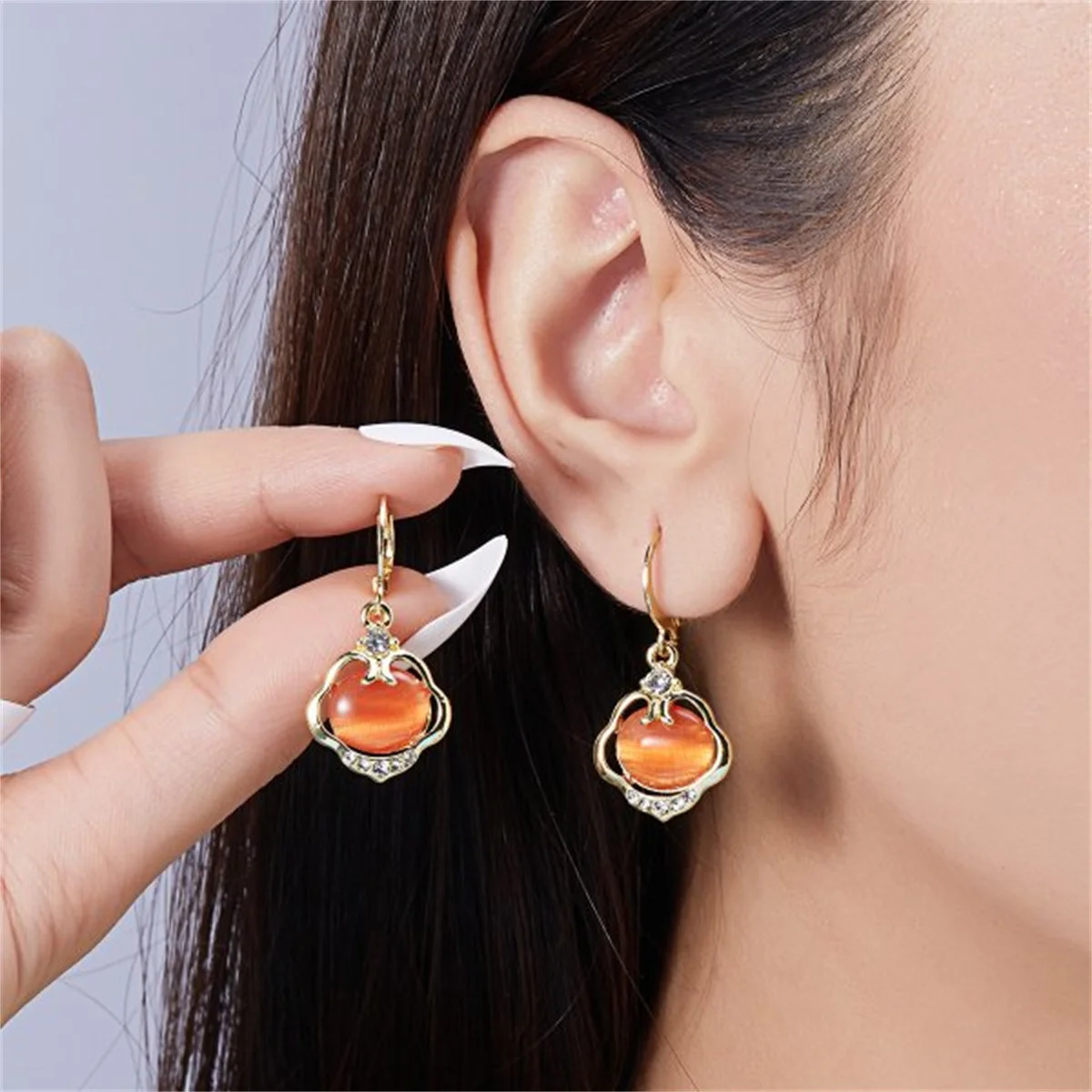 New Rhinestone Water Drop Earrings for Women Korean Fashion Opal Pendant Earring Girl Birthday Party Jewelry Unusual Bless Gifts