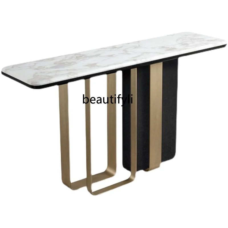 zq Italian Mild Luxury Marble Console Hallway Hong Kong Hallway Corridor Side View Table Console Tables