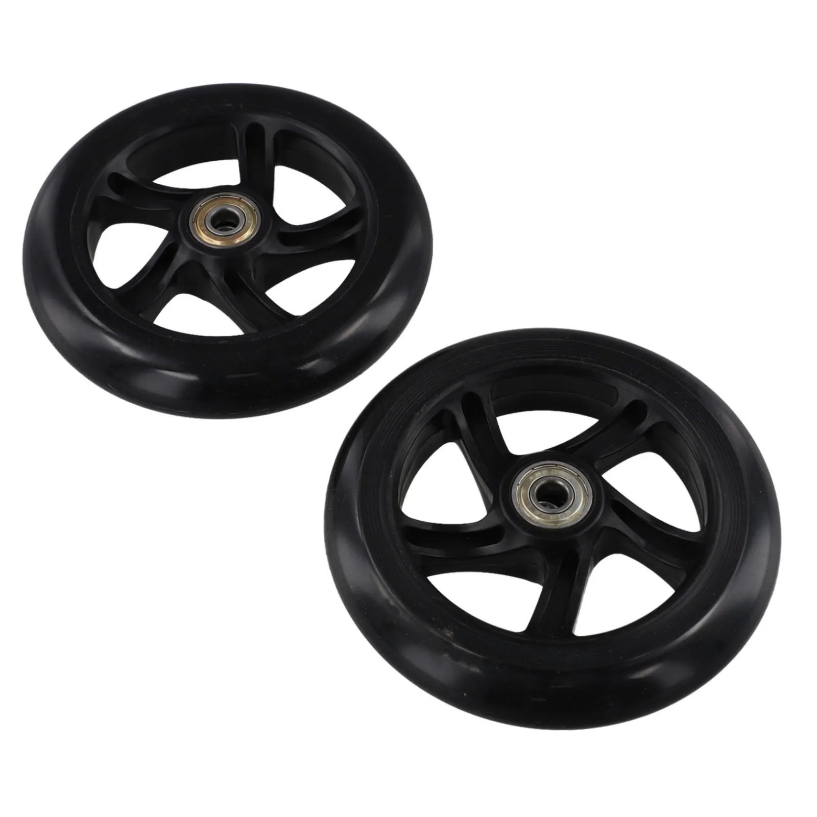 2Pcs PU Wheel Scooter Shopping Cart Silent Wheels Electric Skateboard Wheel PU Wear-resistant Shopping Wheel