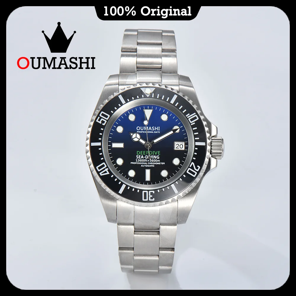 Men\'s Watch NH35 Fully Automatic Movement Sapphire Glass Stainless Steel Case Glow Waterproof OUMASHI High end Luxury Watch