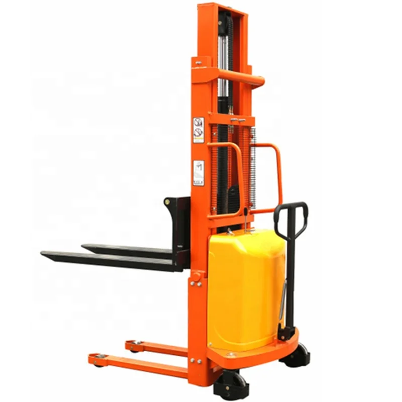 Full Electric Forklift with Driving Station and Battery Semi-Electric Full-Automatic Stacker for Warehouses view 2