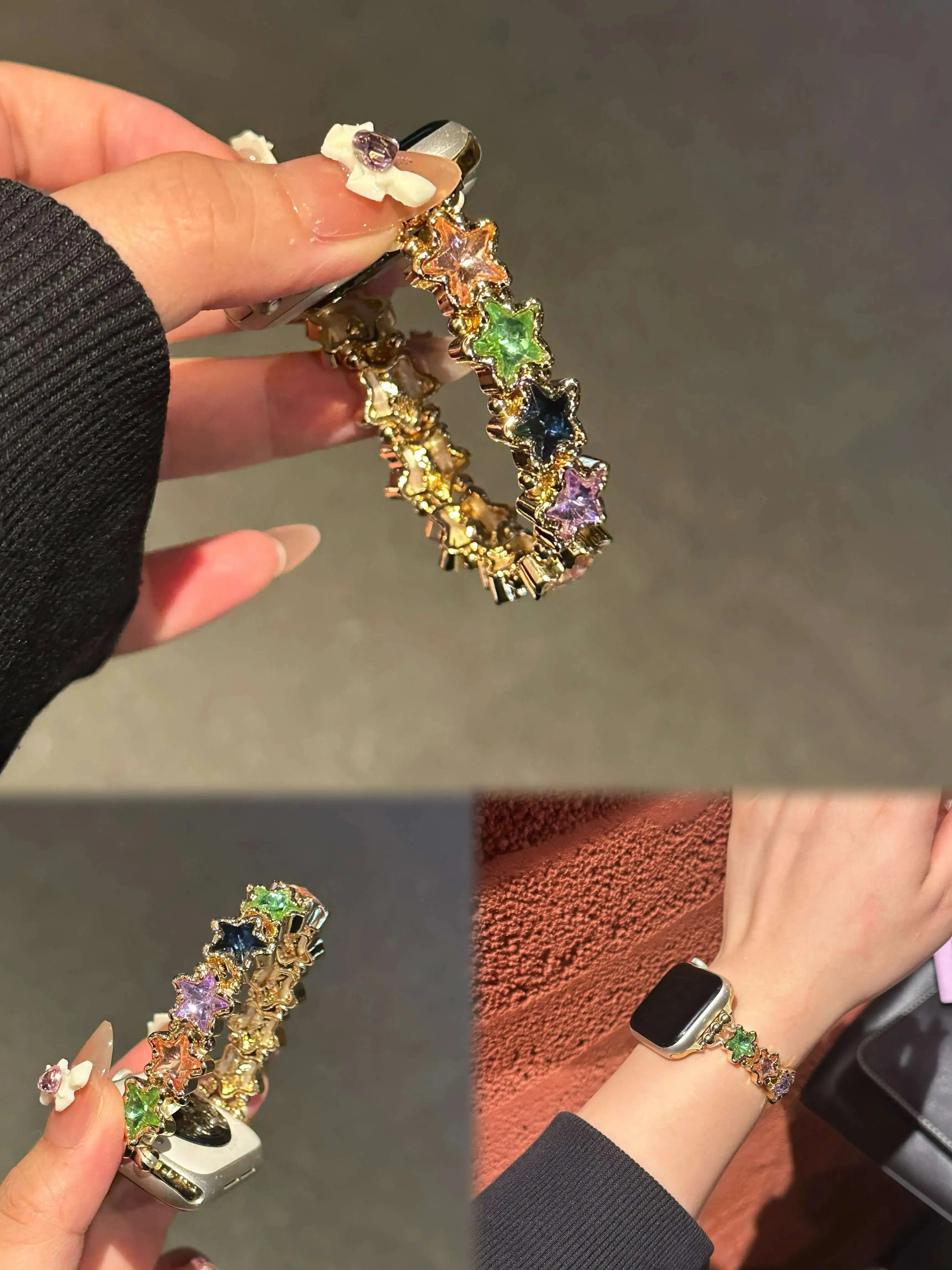 

Colorful metal star compatible iWatch strap 38mm 40mm 41mm 42mm 44mm 45mm 49mm fashionable strap