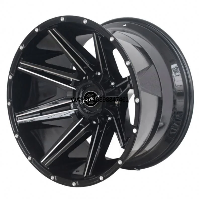 

New 20 Inch Aluminum Alloy Off-Road Car Rims PCD 5/6*114.3-139.7 -25/-44mm ET Size Black Finish High Performance Wheels