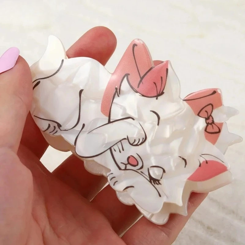 DSN Cartoon Niedliche Marie-Katze Kunststoff-Harz Haarklammer Originelle Haifischklammer Haaraccessoires Geburtstagsgeschenke