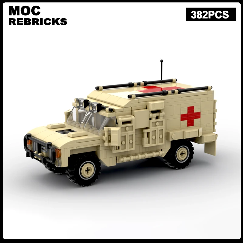 WW2 Military Ambulance MOC Building Block Military Truck And Multipurpose Vehicle Assembly Model Brick Toys Children's  Christma