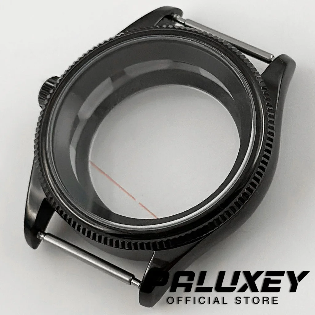 PVD Black 39mm NH35 Sapphire Crystal Watch Case for NH34 NH35 NH36 NH38 NH70 Movement Watch Parts 28.5mm Dial Mod Improved 1908
