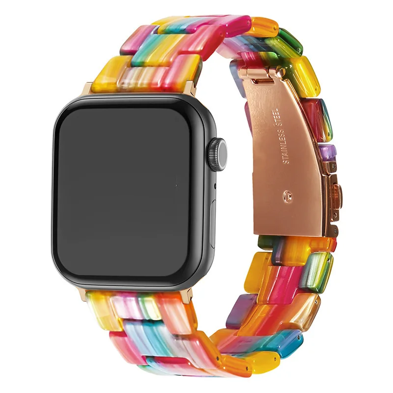 Suitable for Apple Watch Strap Ceramic Resin Watch Strap Transparent Applewatch Watch Strap iWatch Transparent