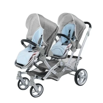 

Многофункциональная двухместная коляска с пятиточечными ремнями безопасности, с системой амортизации, для сидения, лежания и складывания, для ухода за ребенком